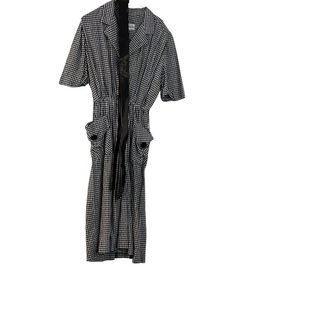 Black and White Checkered Midi Dress